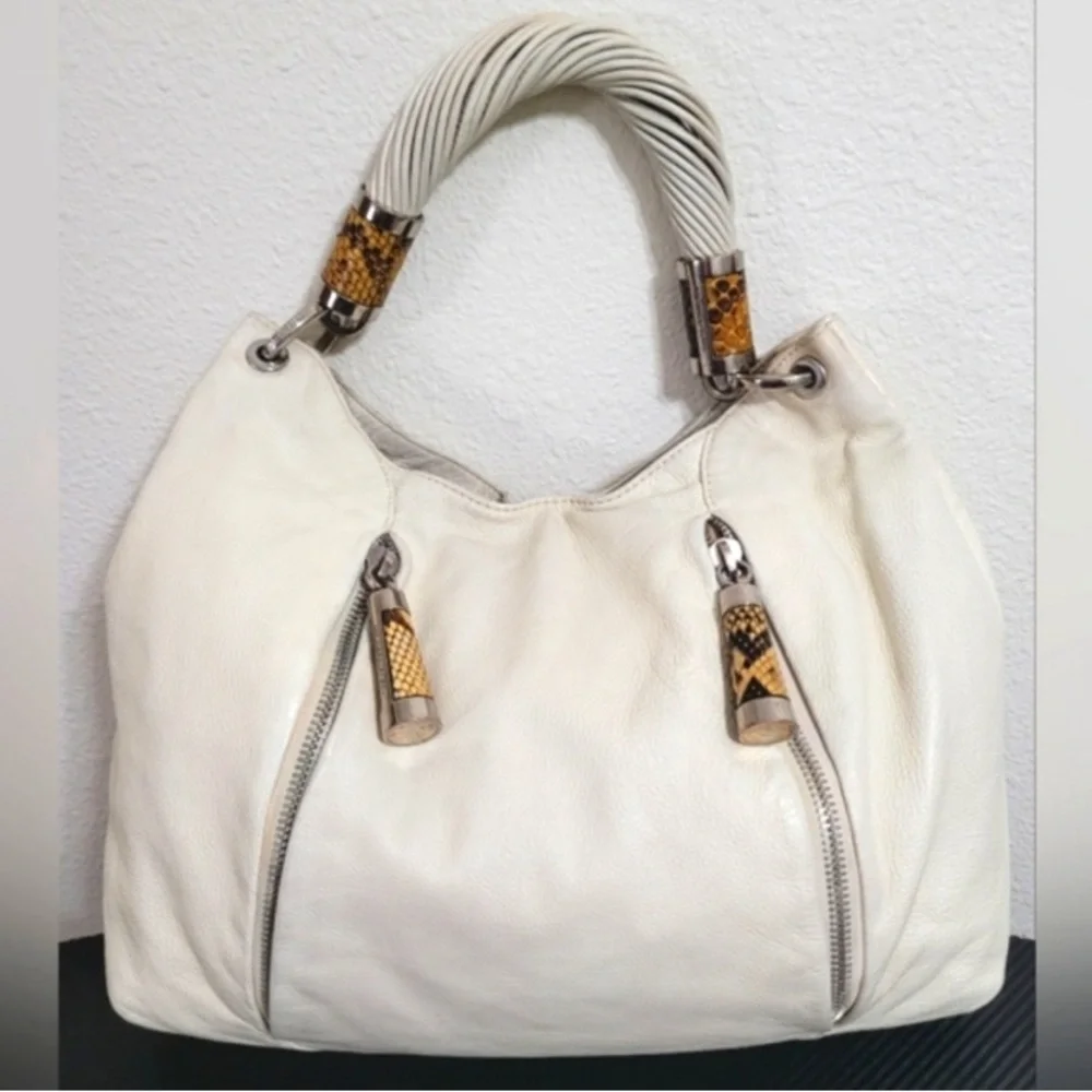 MICHAEL KORS Collection Tonne Leather Large Hobo Bag In EUC - Picture 1 of 13